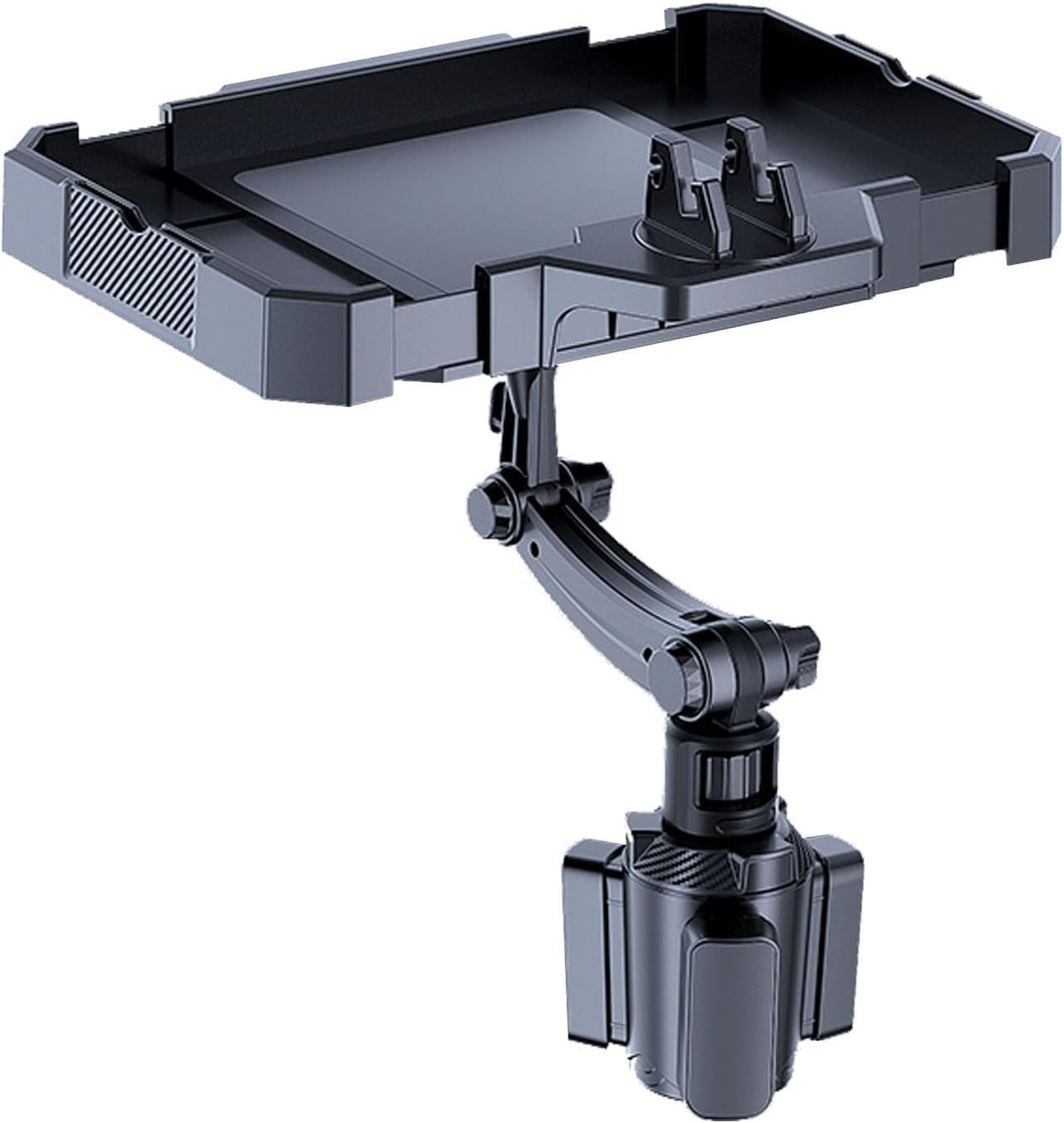 Cup Holder Tray, Detachable 360° Rotatable w/Phone Mount, Fits 2.6‑3.9 Inch
