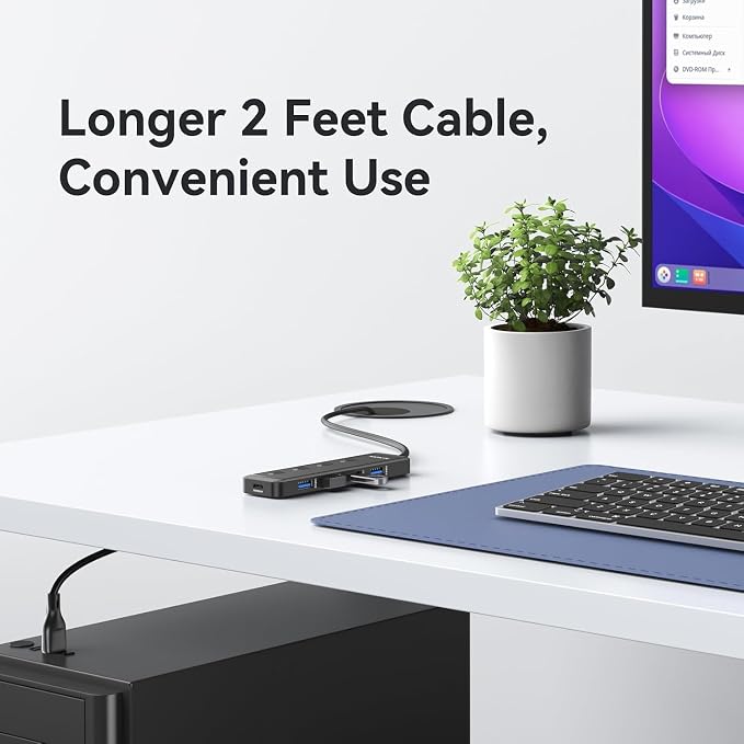 MOKiN USB 3.0 Hub, 5-Port Ultra Slim Data USB Extender