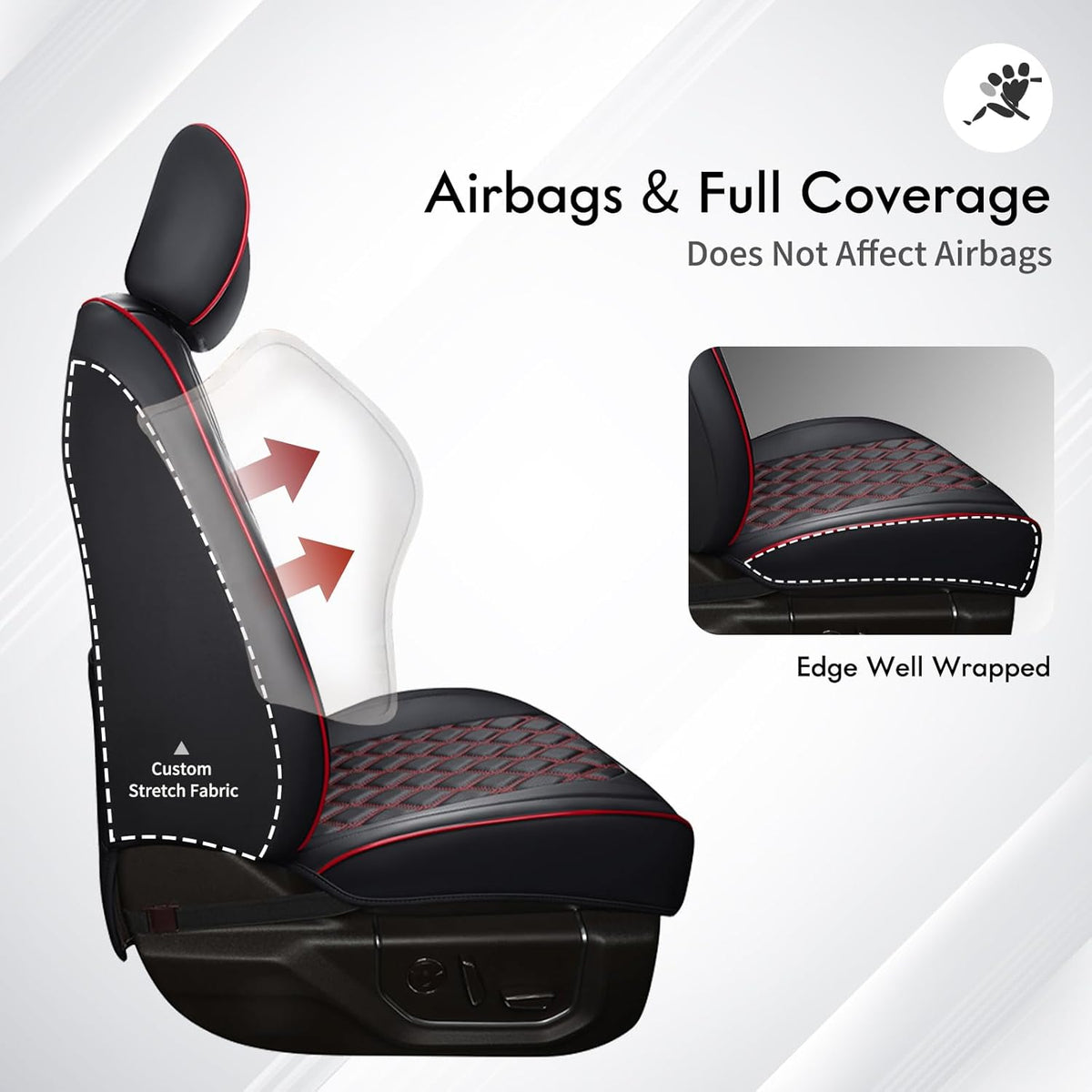 HHuidasource Wrangler JK Seat Cover 4 Door, Leather Custom Car Seat Covers