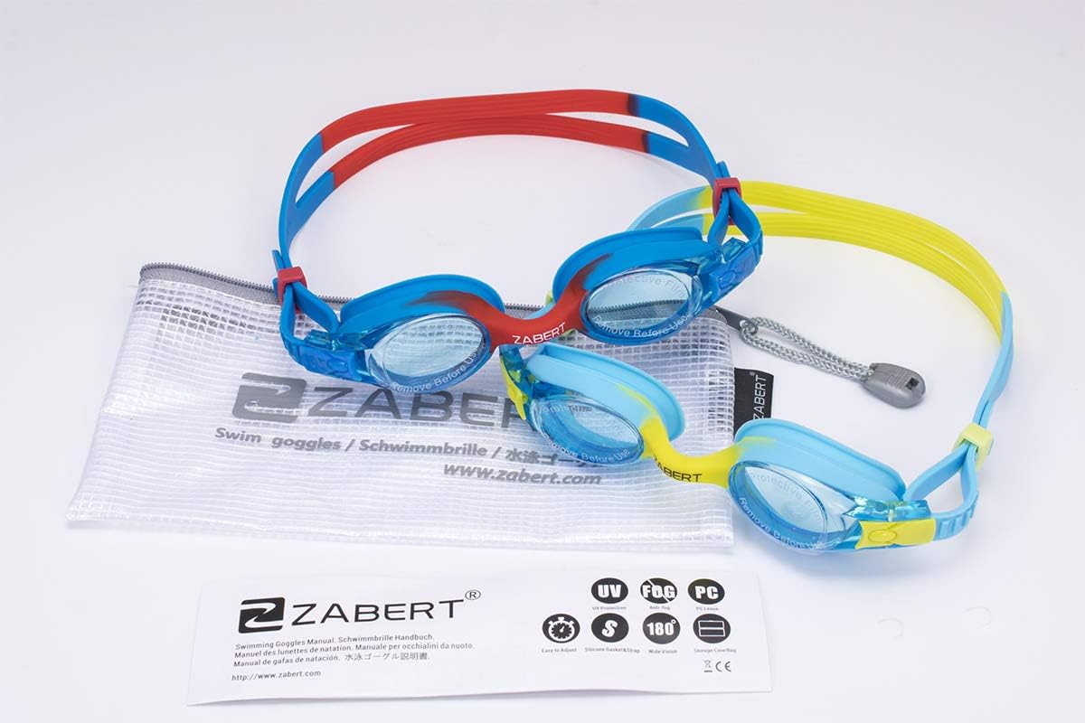 Skiennix K20 Swimming Goggles - Anti-Fog UV Protection for Kids Ages 3-10 | Includes Travel Bag