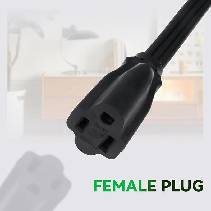 EP 9 Ft Heavy Duty Appliance Extension Cord - 14 Gauge 3 Prong Grounded Cable Wire, Ideal for Air Conditioners, Refrigerators, Microwaves, Washing Machines & More - Indoor Use, Black