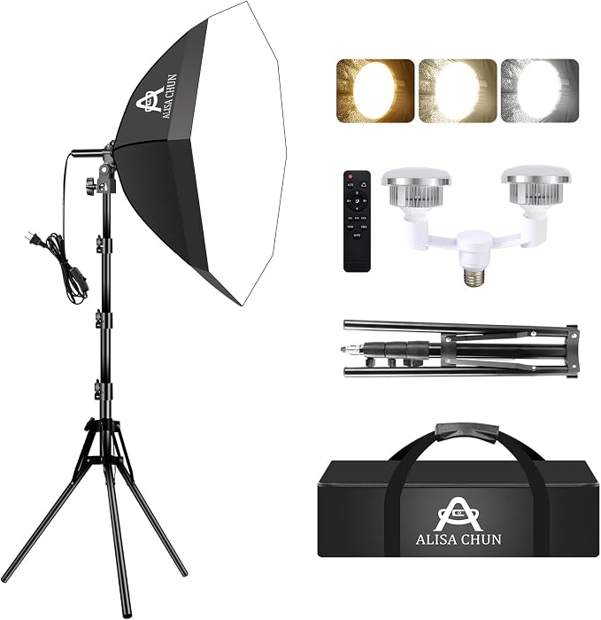 Softbox Photography Lighting Kit, Podcast Lighting，Shooting，Video Recording