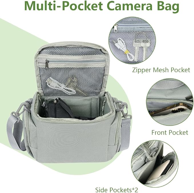 Ainiv DSLR Camera Bag, Waterproof Anti-Shock SLR Camera Case, Large Adjustable