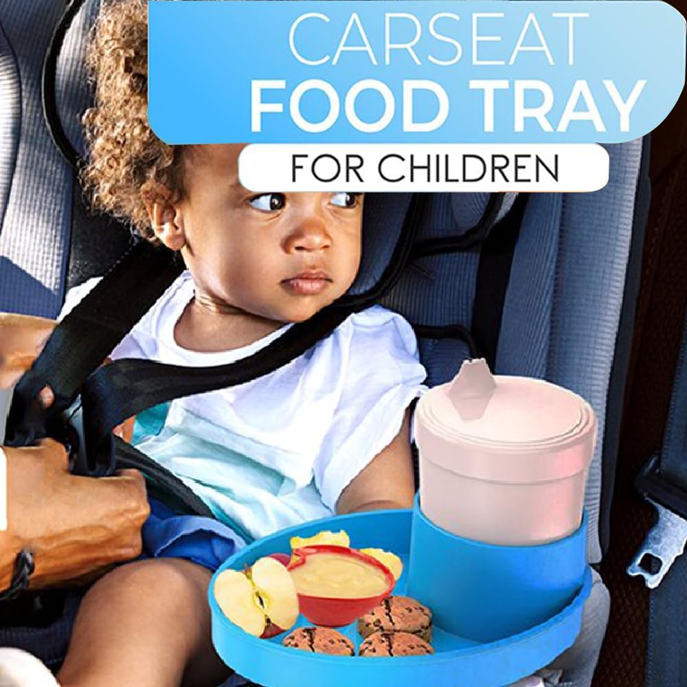 Car Seat Snack Tray Cup Holder 2.5-2.8in Travel Table Road Trip