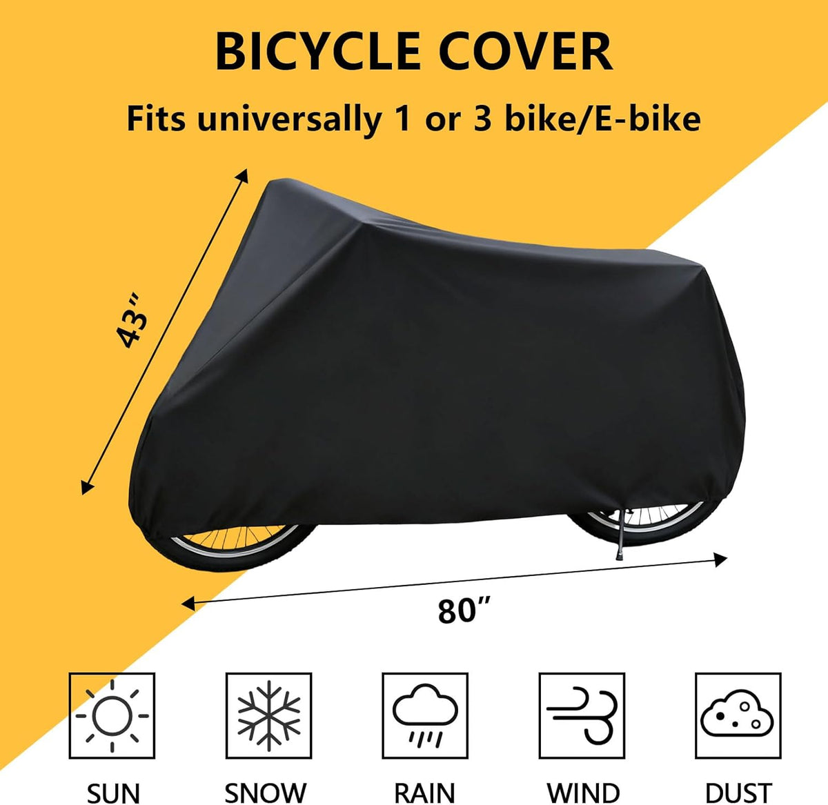 Skiennix Waterproof Bike Cover - 2XL Outdoor Storage for 2 or 3 Bikes | Rain, Snow & Dust Resistant
