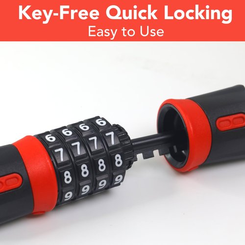Bike Chain Lock, 4-Digit Resettable Combination Heavy Duty Anti-Theft Bicycle Chain Lock with Protective Sleeve, Security Chain for Bike, E-Bike, Scooter, Motorcycle, 2ft/3ft/3.6ft/4.3ft