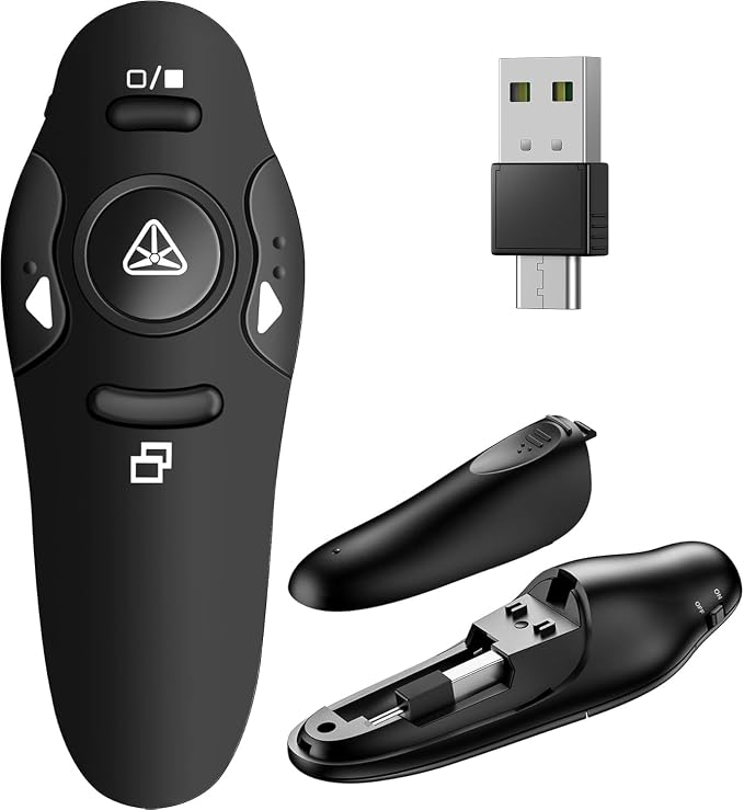Presentation Remote Clicker, USB A & USB C Wireless Presenter
