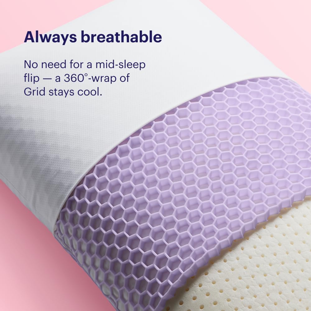 Purple Harmony Pillow - Medium Loft, King Size - Cooling Gel Neck Pillow
