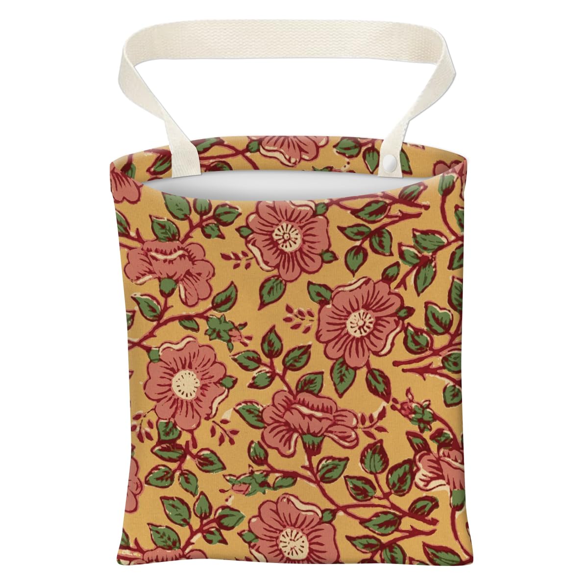 Car Trash Can, Cute Car Trash Bag, Hanging Car Organizer and Storage Bag, Trash Bin for Car Accessories, Vehicle, Travelling, Camping Cute Pastel Floral