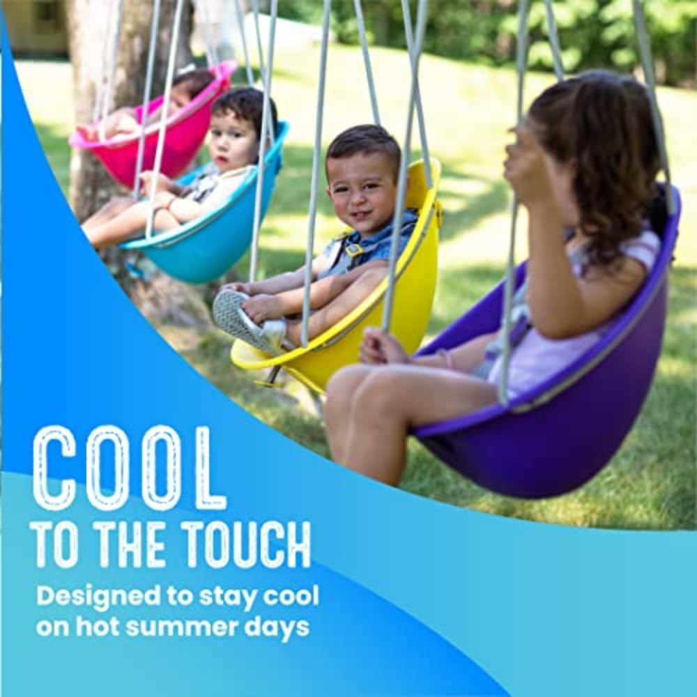 Swurfer Coconut Toddler Swing - Comfy Outdoor Baby Swing with 3-Point Safety Harness | Easy Installation for Ages 6-36 Months