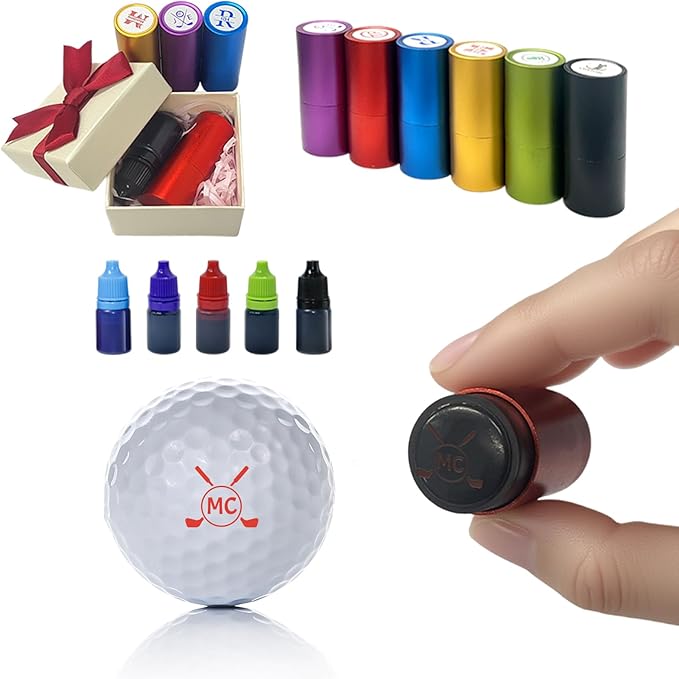 Custom Golf Ball Stamp Personalized Self-Ink Golf Ball Stampers Golf Accessories Monogram Ball Marker Gifts for Golfers Men Dad Boyfriend Husband