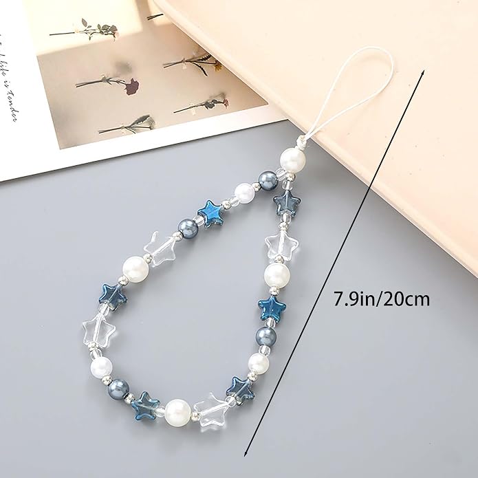 Beaded Phone Charm Lanyard Strap Girly Style Fixed Beads Pearl Lanyards