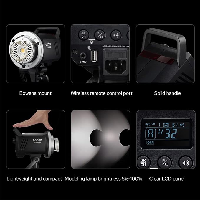 Godox MS300V MS300-V Compact Studio Strobe Flash Light - 300W
