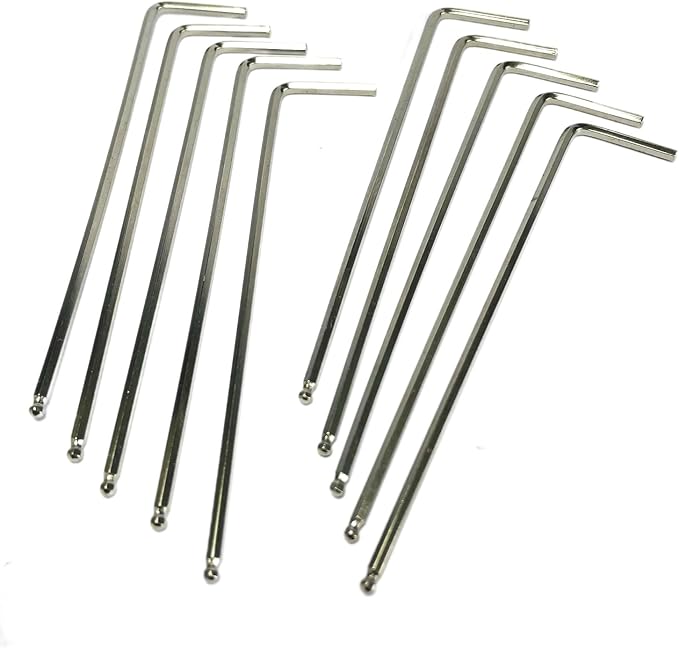10pcs 2mm Ball End Allen Wrench sets,2mm Hex Key Wrench set,2mm ball end Hex Driver allen key Door Key L Shaped hex wrench set with Long Arm 95mm lengh.2mm ball end hex wrench