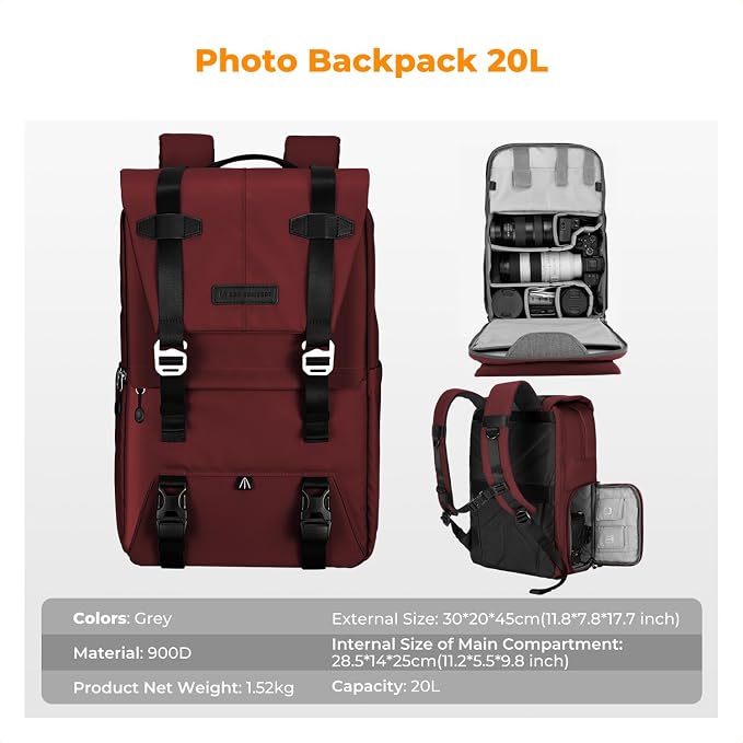 K&F CONCEPT Camera Backpack, Camera Bags