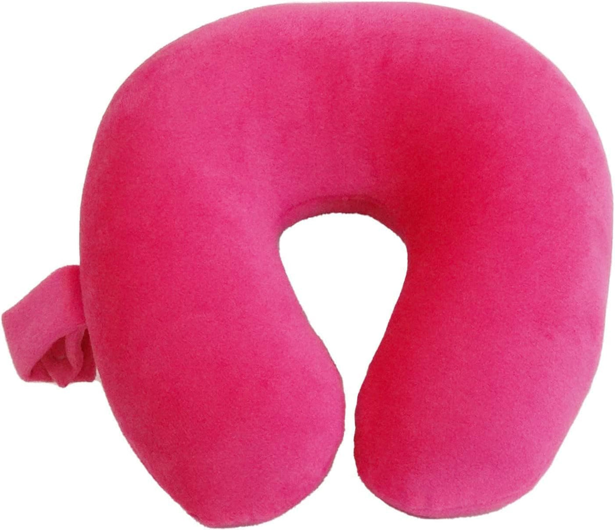 Wolf Essentials Kids Travel Neck Pillow - Cozy Soft Microfiber, Compact Design for Airplane, Car Seat, or Toddler Travel Support – Purple