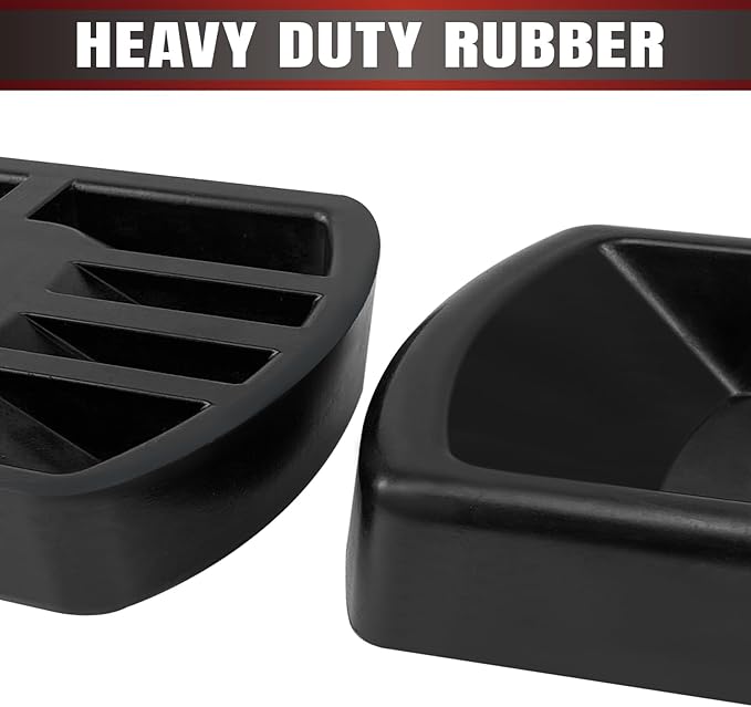 HOXWELL Rubber Wheel Dock for Trailer Tongue Jack, Suit for 8"-10" Castor, Heavy Duty Wheel Dock for Cargo Camper RV Boat Roller Stopper, Caster Chock Easy to Store and Transport, Black(1 Pack)