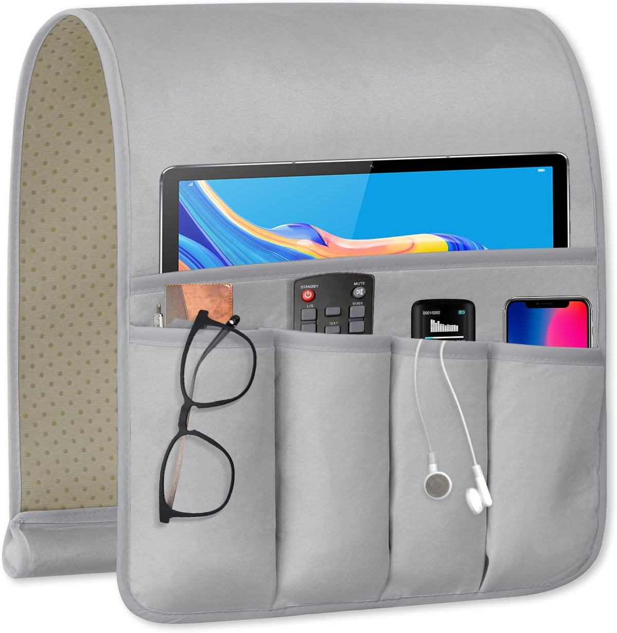 Remote Control Holder for Armchair Caddy, Remote Holder with 5 Pockets
