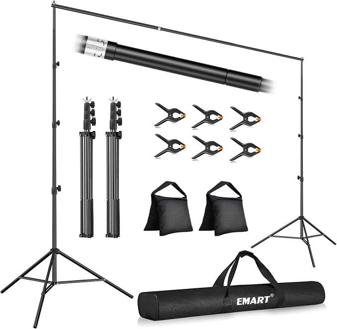 EMART 10x10FT Backdrop Stand, Photo Studio Back Drop Adjustable Stand