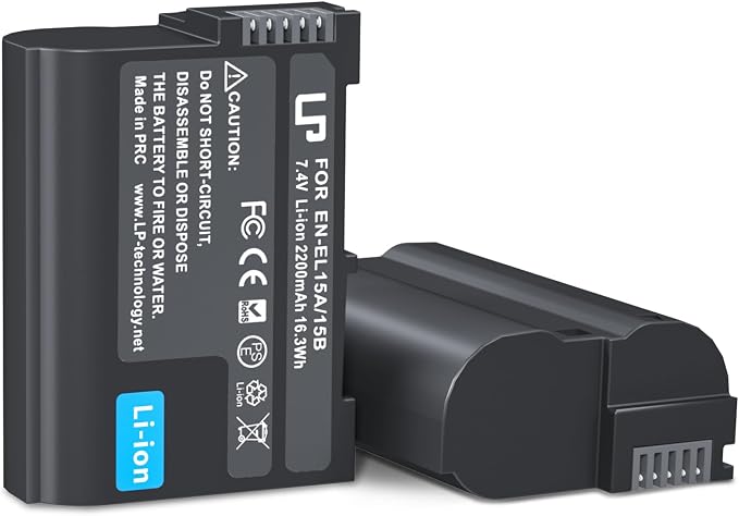 EN-EL15 Battery Pack, LP 2-Pack EN-EL15 EN EL15a Rechargable Li-ion Replacement