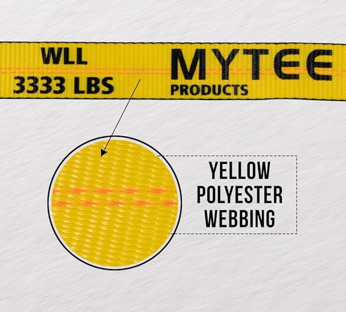 Mytee Products 20 Pack 2" x40' Yellow Ratchet Strap with J Hooks - 10,000 Lbs Breaking Strength - Heavy Duty Tie Down Cargo Truck Straps with Wire Hooks for Flatbed, Truck, Trailers Pickup