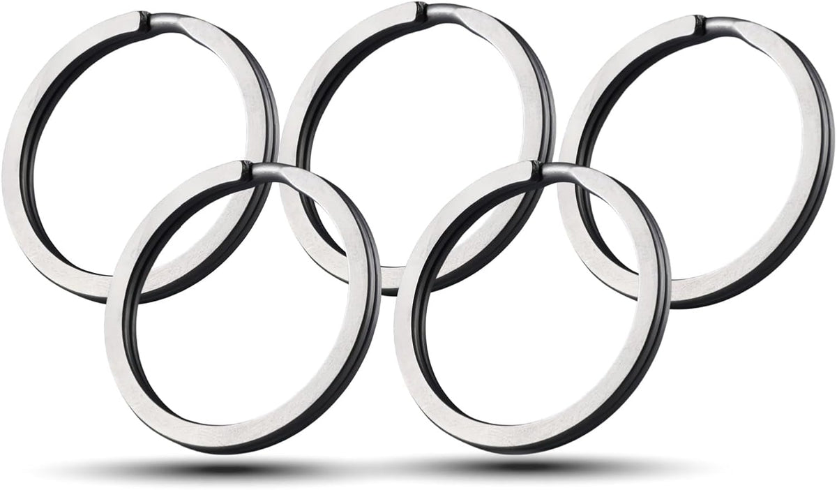 Titanium Key Rings - 25mm Flat Split Rings for Car Keys, 5-Pack | Premium GR2 titanium, ultra-lightweight & non-magnetic. 25mm flat split rings for secure key carry. 5-pack rustproof loops