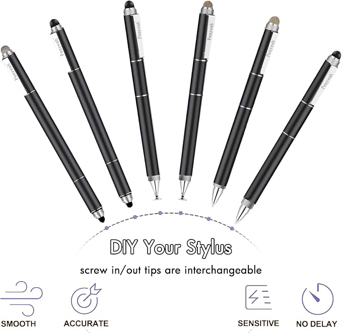 Penyeah Stylus Pen, 4 in 1 Disc Stylus Pens
