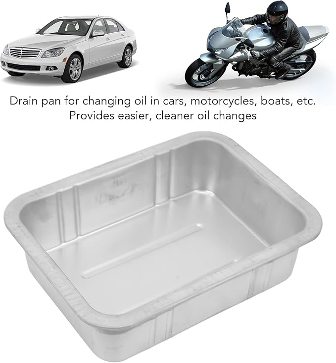 Acouto Galvanized Drip Pan Oil Drain Pan Leak Portable Universal Metal Construction Automotive Oil Change Container(#1)