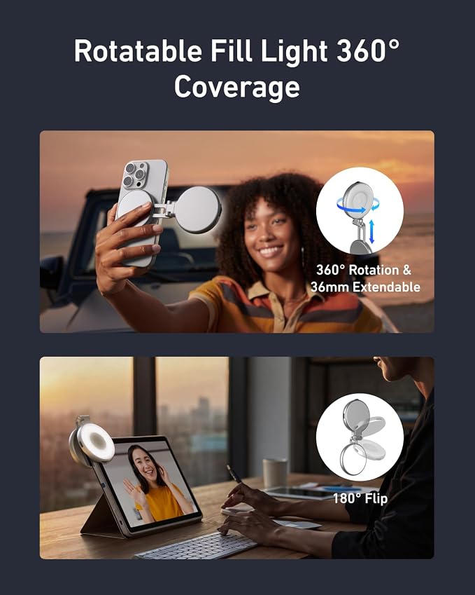 TELESIN C03 Magnetic Selfie Light, Phone Light Compatible