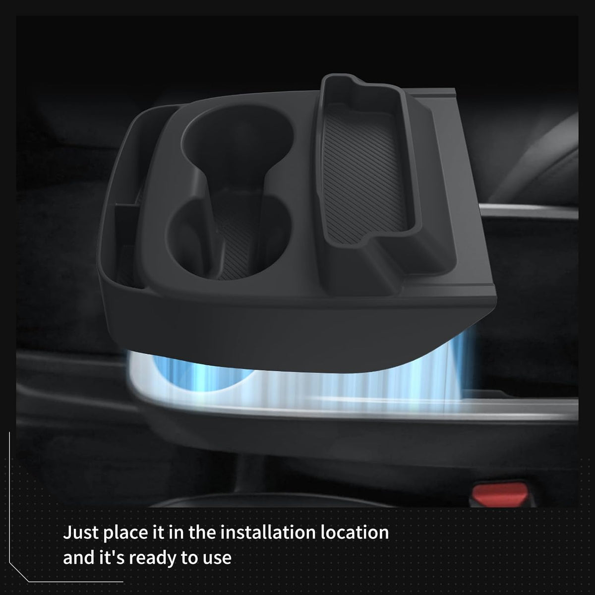LUCKEASY Cup Holder with Box for Tesla Model Y Juniper Standard 2026