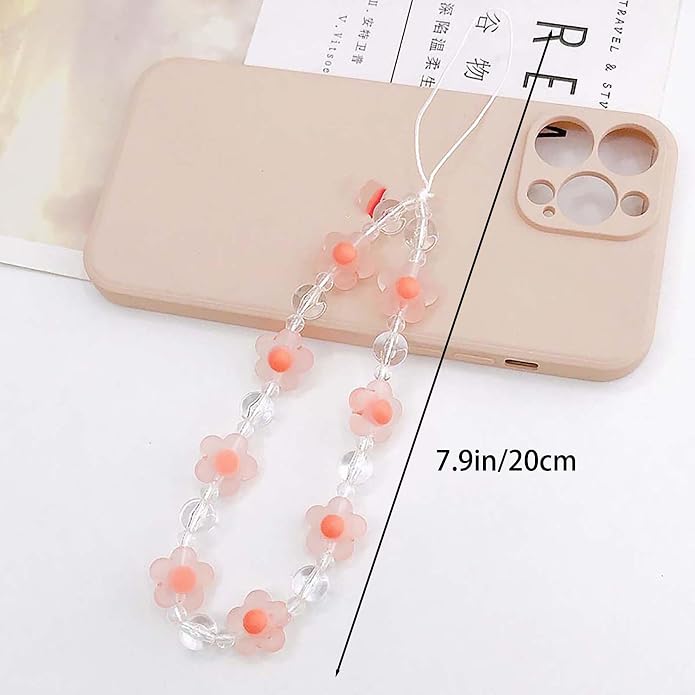 Beaded Phone Charm Lanyard Strap Girly Style Fixed Beads Pearl Lanyards
