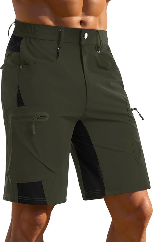 CRYSULLY Men's Hiking Cargo Shorts - Lightweight Quick-Dry Summer Shorts with 5 Pockets