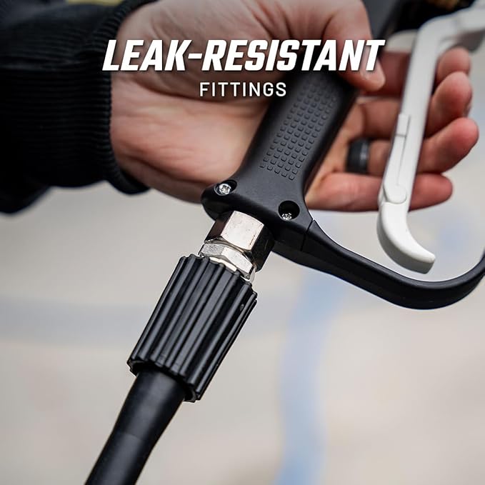 Slick Products Pressure Washer Flex Hose – 40 Ft Ultra-Flexible No-Kink High Pressure Hose, Lightweight Tangle-Free Design with Leak-Resistant Fittings for Car Wash & Outdoor Cleaning