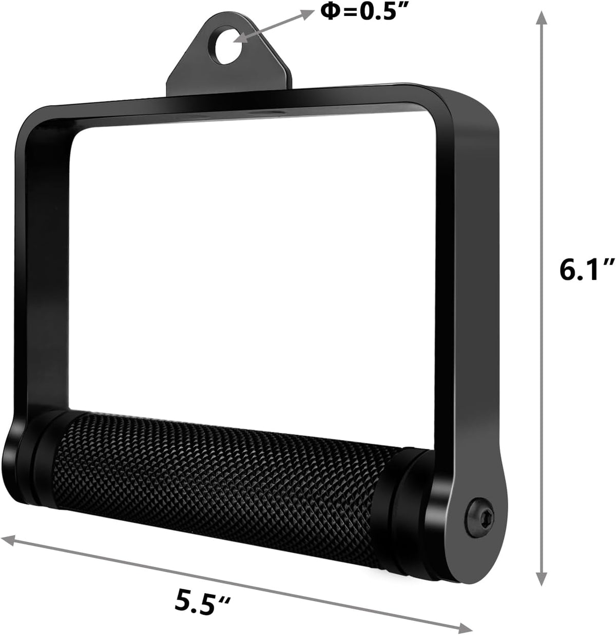 Skiennix D Handle Cable Attachment - Heavy Duty Steel with Non-Slip Rubber Grip | Black Finish