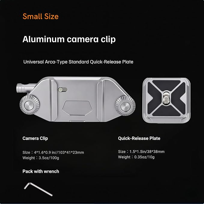 Camera Clip Backpack Clip with Quick Release Plate, Aluminum Backpack Strap