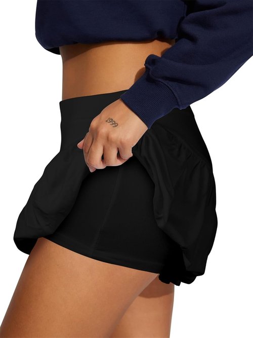 Hafailia Women's Mini Skorts - Sexy Ruched Waist Bodycon A-Line Skirts with Shorts | Stylish & Comfortable