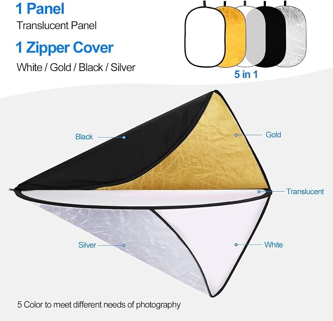EMART 24'' x 36'' 5 in 1 Photo Collapsible Photography Reflector