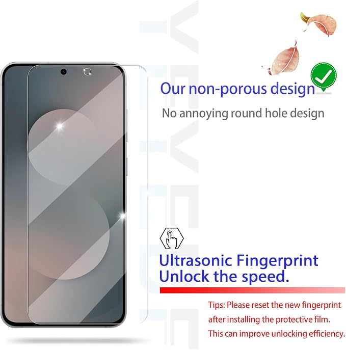 Screen Protector for Samsung Galaxy S25 FE, Tempered Glass & Camera Lens