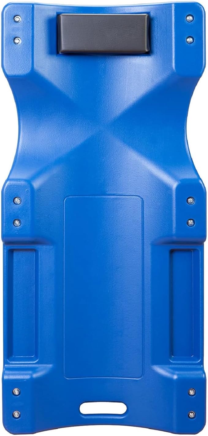 Big RED ATRP6240UR Blow Molded Plastic Rolling Garage/Shop Creeper: 40" Mechanic Cart with Padded Headrest and 6 Casters,250 LBS, Blue