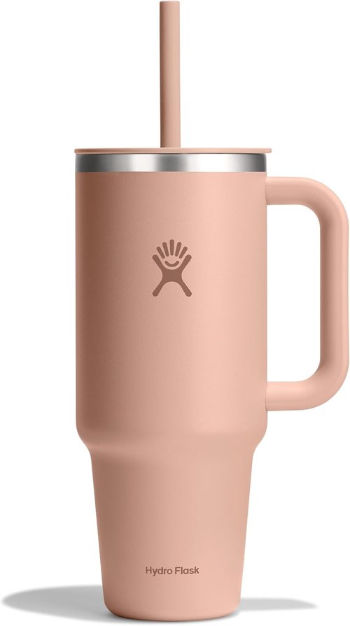 Hydro Flask Travel Tumbler - Insulated Stainless Steel with Handle & Straw | 40 Oz Seacliff