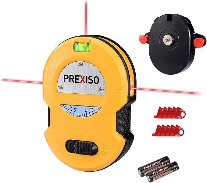 PREXISO Multi Surface Laser Level LED Light Vial, 30Ft Horizontal & Vertical