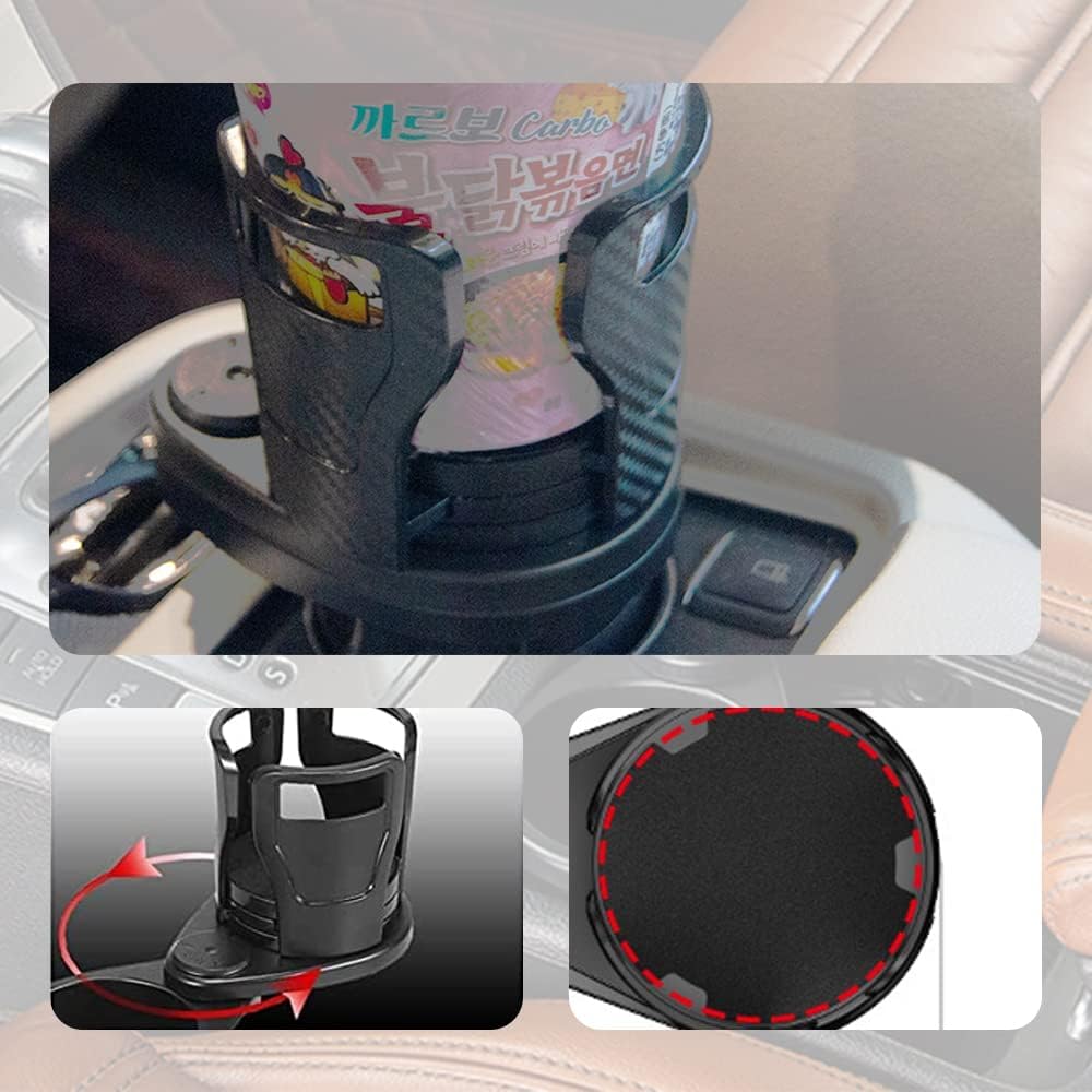 Car Cup Holder Expander for 2024-2025 2026 Toyota Land Cruiser, Cup Holder Adapter with Expandable Arm and Adjustable Base,Matte Black