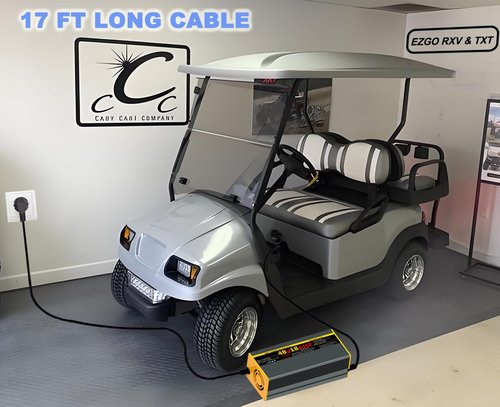 48 Volt Golf Cart Charger for EZGO RXV & TXT, with 3-Pin Triangular Plug, 18 Amp Fast Charge 3-5H Full Charge Lead Acid Battery