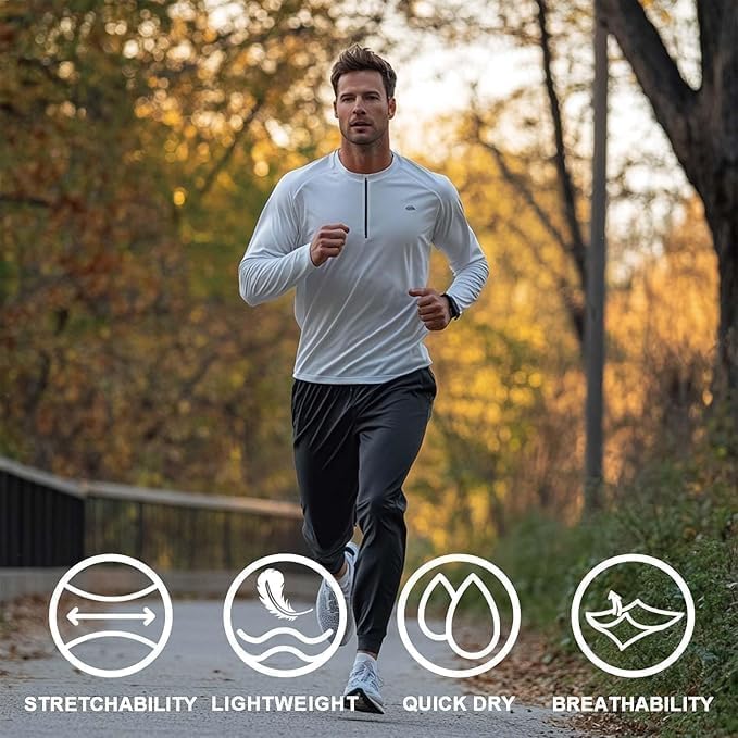 ZH Men's Sweatpants - Lightweight Quick-Dry Joggers with Pockets for Workout & Lounge | 3 Pack