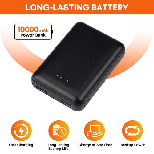 Heated Hand Warmer Pouch with 10000mAh Power Bank,Hand Warmers Poucn with 3 Levels Heating, Ideal for Football, Camping,Hunting, Portable and Waterproof Football Hand Warmer Heated Hand Muff