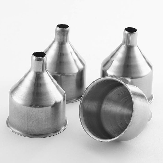 6 Pcs Stainless Steel Flask Funnels, Set of 6 Easy to Use Funnel for Flasks
