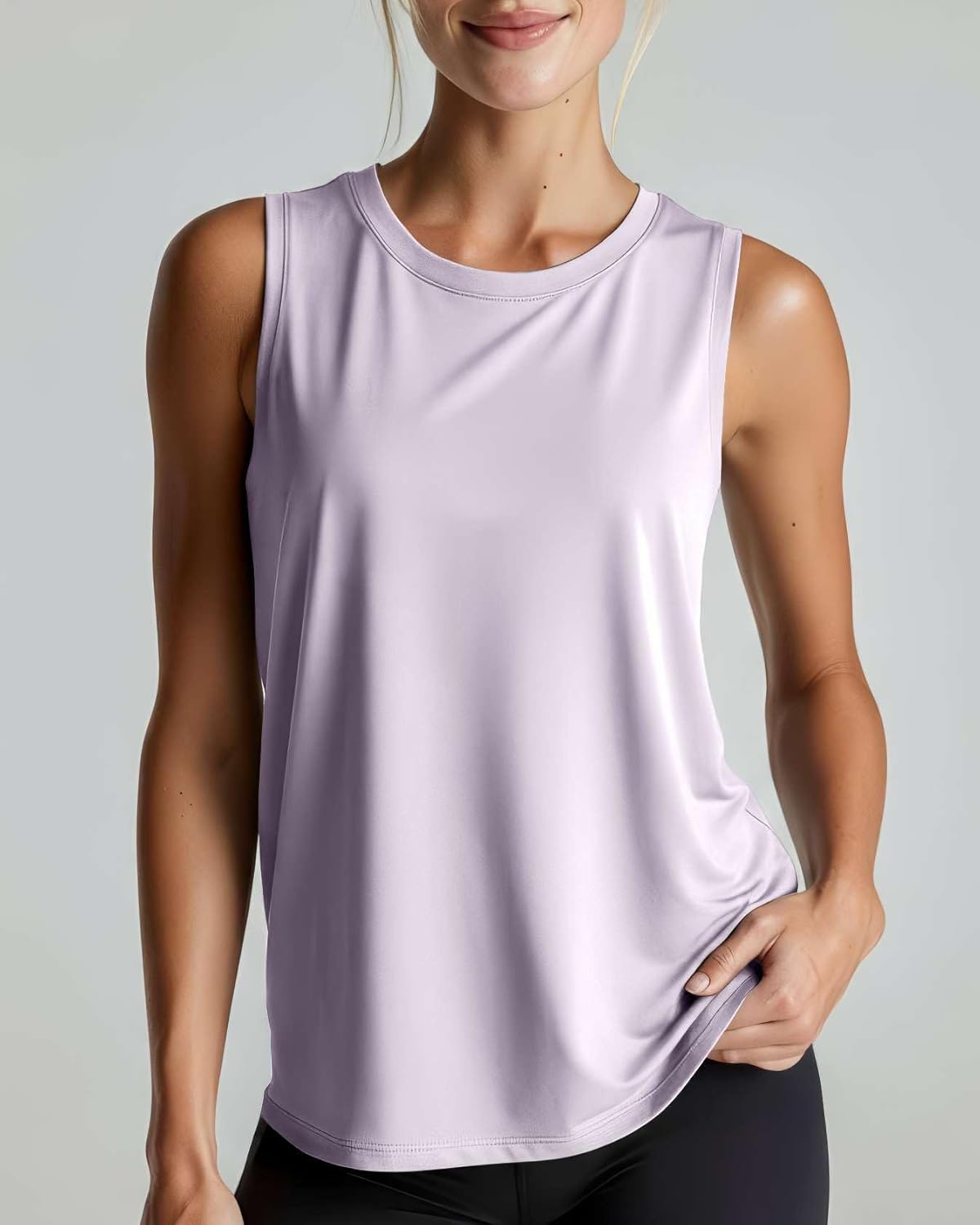 Real Essentials Women's Dry-Fit Tank Tops - 5 Pack Racerback Sleeveless Athletic Shirts (Plus Sizes Available)