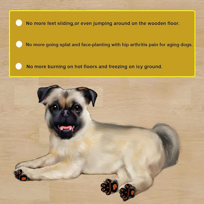 Dog Paw Pads Anti-Slip Grips,Dog Paw Protectors for Senior Dogs on Hot Pavement,Provides Traction to Keep Them from Slipping on Smooth Floors 20 sets-80 Pads Black XXXL