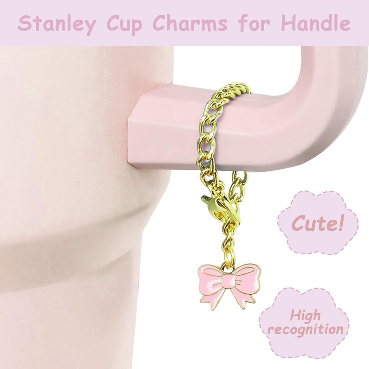 Stanley Cup Accessories Set - 2 Straw Covers, Silicone Stopper & Cute Maple Handle Charm | Fits 40 & 30 Oz Tumblers (Peony 2.0)