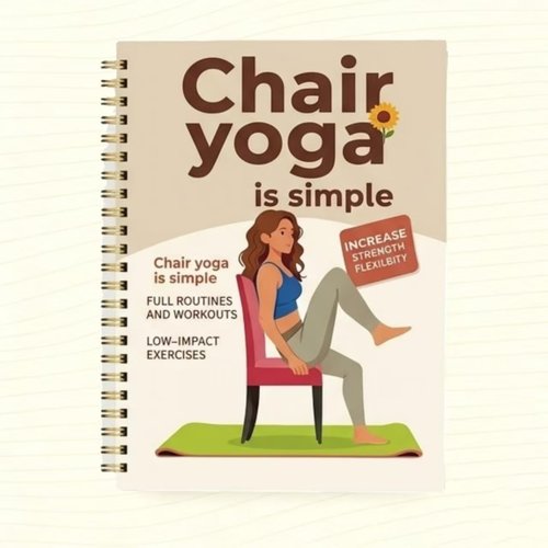 30-Day Chair Yoga Guide by [Brand Name] - 60 Beginner Workouts for Weight Loss & Flexibility | Spiral Bound, 5.5x8.3 Inch, Beige
